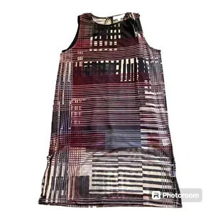 Adyson Parker M Sleeveless Mesh Tunic‎ - Abstract Grid Combo dress brown black